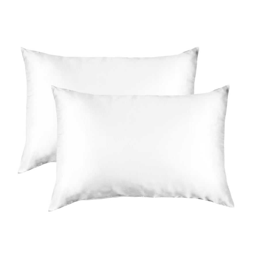 Soft Silk Hypoallergenic Pillowcase Twin Pack Standard White